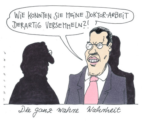 Cartoon: versemmelt (medium) by Andreas Prüstel tagged plagiat,doktorarbeit,guttenberg,guttenberg,doktorarbeit,plagiat