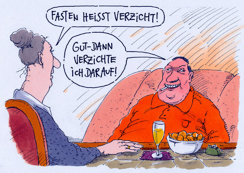 Cartoon: verzicht (medium) by Andreas Prüstel tagged fasten,fastenzeit,verzicht,christen,cartoon,karikatur,andreas,pruestel,fasten,fastenzeit,verzicht,christen,cartoon,karikatur,andreas,pruestel