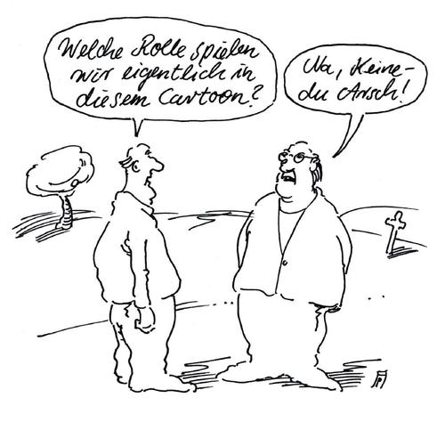 Cartoon: von der rolle (medium) by Andreas Prüstel tagged cartoon,zeichnung,inhaltsleere,bedeutungslosigkeit,karikatur,andreas,pruestel