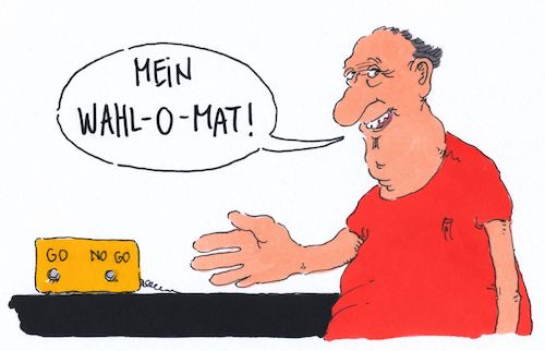 Cartoon: wahl-o-mat (medium) by Andreas Prüstel tagged bundestagswahl,wahlomat,parteien,wähler,nichtwähler,cartoon,karikatur,andreas,pruestel,bundestagswahl,wahlomat,parteien,wähler,nichtwähler,cartoon,karikatur,andreas,pruestel