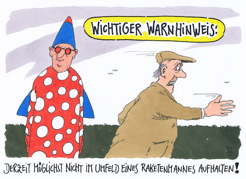 Cartoon: warnhinweis (medium) by Andreas Prüstel tagged usa,trump,nordkorea,raketenmann,kim,jong,un,atomwaffen,raketen,drohungen,vollständige,vernichtung,cartoon,karikatur,andreas,pruestel,usa,trump,nordkorea,raketenmann,kim,jong,un,atomwaffen,raketen,drohungen,vollständige,vernichtung,cartoon,karikatur,andreas,pruestel