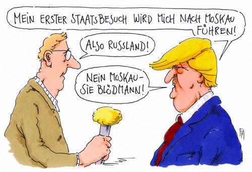 Cartoon: weltmann (medium) by Andreas Prüstel tagged donald,trump,präsidentschaftskandidat,usa,staatsbesuch,russland,moskau,cartoon,karikatur,andreas,pruestel,donald,trump,präsidentschaftskandidat,usa,staatsbesuch,russland,moskau,cartoon,karikatur,andreas,pruestel