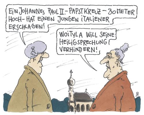 Cartoon: woityla (medium) by Andreas Prüstel tagged papst,johannes,paul,ii,karol,woityla,heiligsprechung,italien,vatikan,tod,cartoon,karikatur,andreas,pruestel,papst,johannes,paul,ii,karol,woityla,heiligsprechung,italien,vatikan,tod,cartoon,karikatur,andreas,pruestel