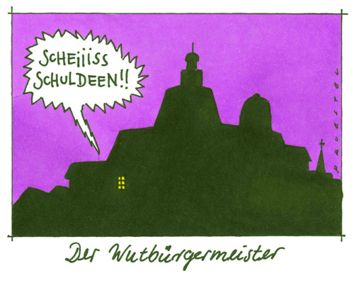 Cartoon: wutbürger (medium) by Andreas Prüstel tagged wutbürger,bürgermeister,kommunen,finanzen,schulden,wutbürger,bürgermeister,kommunen,finanzen,schulden