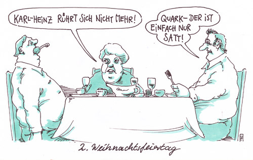 Cartoon: zweiter feiertag (medium) by Andreas Prüstel tagged weihnachten,weihnachtsessen,weihnachten,weihnachtsessen