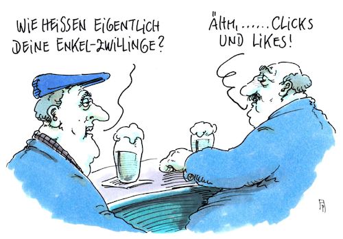 Cartoon: zwillinge (medium) by Andreas Prüstel tagged enkel,zwillinge,internet,soziale,netzwerke,facebook,cartoon,karikatur,andreas,pruestel,enkel,zwillinge,internet,soziale,netzwerke,facebook,cartoon,karikatur,andreas,pruestel