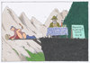 Cartoon: abgründig (small) by Andreas Prüstel tagged abgrund,ereignis,kleinunternehmer,bayern,risiko,geschäftsidee