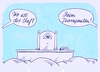 Cartoon: abwesend (small) by Andreas Prüstel tagged gott,himmel,weltlage,ratlosigkeit,therapie,therapeut,chef,cartoon,karikatur,andreas,pruestel