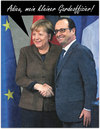 Cartoon: adieu (small) by Andreas Prüstel tagged merkel,hollande,deutschland,frankreich,cartoon,collage,andreas,pruestel