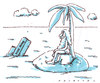 Cartoon: begegnung (small) by Andreas Prüstel tagged insel inselwitz treibgut inselverlag