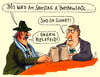 Cartoon: bombensicher (small) by Andreas Prüstel tagged fussball,zweite,bundesliga,sicherheit,stadien,terrorgefahr,achtzehnsechzig,münchen,arminia,bielefeld,bombenspiel,cartoon,karikatur,andreas,pruestel