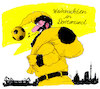 Cartoon: borussen-weihnacht (small) by Andreas Prüstel tagged borussia,dortmund,bundesliga,spitzenreiter,weihnachten,weihnachtsmann,cartoon,karikatur,andreas,pruestel