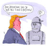 Cartoon: eins und null (small) by Andreas Prüstel tagged usa,trump,null,algorithmen,eins,und,roboter,künstliche,intelligenz,cartoon,karikatur,andreas,pruestel