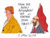 Cartoon: erster mai (small) by Andreas Prüstel tagged erster,mai,merkel,schulz,spd,cdu,arbeiterlied,georg,herwegh,umfragewerte,bundestagswahlen,kanzlerschaft,cartoon,karikatur,andreas,pruestel