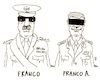 Cartoon: francos (small) by Andreas Prüstel tagged bundeswehr,oberleutnant,franco,rechtsradikalismus,terrorismus,spanien,general,francismus,faschismus,cartoon,karikatur,andreas,pruestel