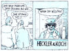 Cartoon: gaddafi? (small) by Andreas Prüstel tagged gaddafi,diktator,tod,libyen,pförtner,deutschewaffen,hecklerundkoch