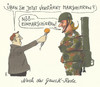 Cartoon: gauckrede (small) by Andreas Prüstel tagged bundespräsident,gauck,rede,sicherheitskonferenz,münchen,bundeswehr,auslandseinsätze,internationale,präsenz,cartoon,interview,soldatin,marschieren,einmarschieren,karikatur,andreas,pruestel