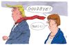 Cartoon: goodbye (small) by Andreas Prüstel tagged trump,merkel,usa,deutschland,europa,cartoon,karikatur,andreas,pruestel