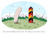 Cartoon: grenz-idyll (small) by Andreas Prüstel tagged innenminister,seehofer,csu,masterplan,asylstreit,kanzlerin,merkel,weißwurst,grenze,cartoon,karikatur