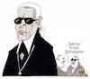 Cartoon: karl lagerfeld (small) by Andreas Prüstel tagged karl,lagerfeld,modezar,tod,blindheit,cartoon,karikatur,andreas,pruestel