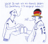 Cartoon: klatsche (small) by Andreas Prüstel tagged fußballweltmeisterschaft,brasilien,deutschland,halbfinale,niederlage,klatsche,cartoon,karikatur,andreas,pruestel