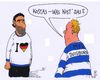 Cartoon: kostas und konrad (small) by Andreas Prüstel tagged griechenland,deutschland,schulden,staatsschulden,finanzen,euro,grieche,deutscher,fußball,msv,duisburg,cartoon,karikatur,andreas,pruestel