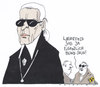 Cartoon: lagerfeld (small) by Andreas Prüstel tagged karl,lagerfeld,mode,modesign,sonnenbrille,blindheit,gerücht