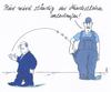Cartoon: mindestlohn (small) by Andreas Prüstel tagged mindestlöhne,billiglöhne,wirtschaft,betriebe,arbeitnehmer,arbeitgeber,cartoon,karikatur,andreas,prüstel