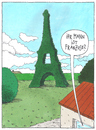 Cartoon: o.t. (small) by Andreas Prüstel tagged paris,eifelturm,garten,grundstück