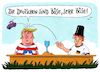 Cartoon: sehr böse (small) by Andreas Prüstel tagged usa,deutschland,trump,merkel,exportüberschuß,autoindustrie,cartoon,karikatur,andreas,pruestel