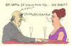 Cartoon: stets im dienst (small) by Andreas Prüstel tagged bar,frau,mann,leichenbeschauerin,job,cartoon,karikatur