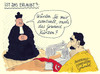 Cartoon: unchristlich (small) by Andreas Prüstel tagged schützenkönig,muslim,islam,bayern,türkei,katholizismus,chrislich,pfarrer,gewand,änderungsschneiderei,cartoon,karikatur,andreas,pruestel