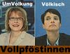 Cartoon: vo vö (small) by Andreas Prüstel tagged umvolkung,völkisch,bettina,kudla,cdu,frauke,petry,afd,nazismus,sprache,rechtspopulismus,rechtsradikal,volk,deutsche,verschwörungstheorien,cartoon,collage,andreas,pruestel