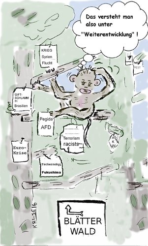 Cartoon: Reset (medium) by KRI-SE tagged evolution,fortschritt,politik,terrorismus,krieg,naturkatastrophen,affe,mensch,entwicklung,blätterwald,nachrichten,reset