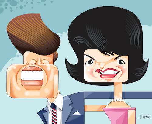 Cartoon: John kennedy and jackie kennedy (medium) by Ulisses-araujo tagged john,kennedy,and,jackie