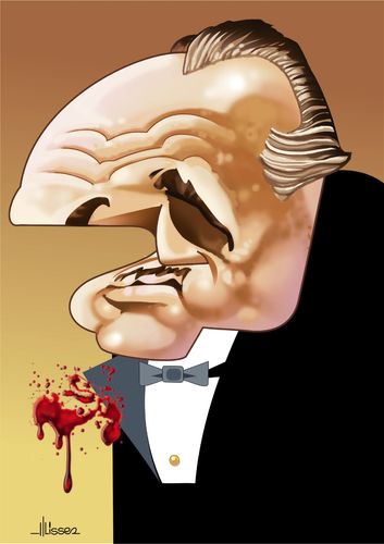 Cartoon: Marlon Brando (medium) by Ulisses-araujo tagged marlon,brando