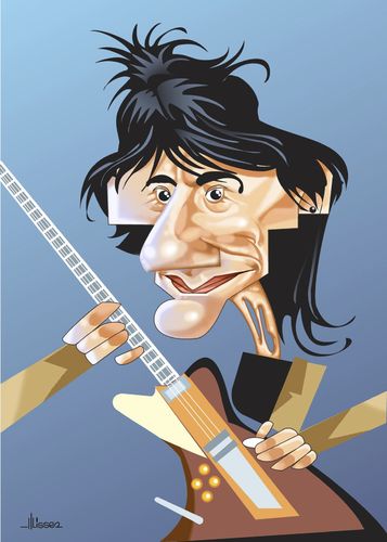 Cartoon: Ron Wood (medium) by Ulisses-araujo tagged ron,wood,caricature