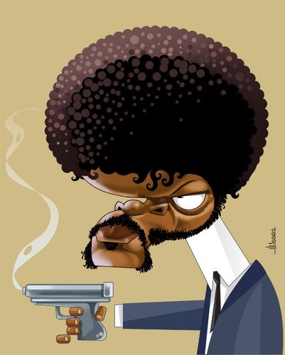 Cartoon: Samuel L. Jackson (medium) by Ulisses-araujo tagged samuel,jackson,caricature