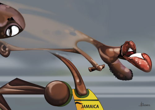 Cartoon: Usain Bold (medium) by Ulisses-araujo tagged usin,bold