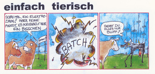 Cartoon: Absolut tierisch! (medium) by Peter Gatsby tagged tierwelt,tierwelt,schnitzel,jägerschnitzel,tiere,hase,restaurant,gastronomie