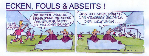 Cartoon: Ecken Fouls u. Abseits (medium) by Peter Gatsby tagged ecken,fouls,und,abseits,ecken,fouls,abseits,fußball,sport