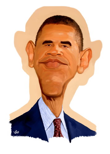 Cartoon: Barack Obama (medium) by handren khoshnaw tagged obama,barazk,khoshnaw,handren,usa