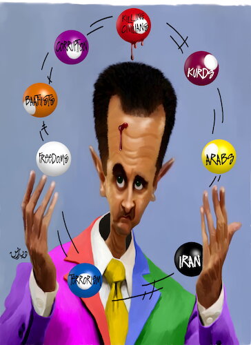 Cartoon: Bashar Alassad (medium) by handren khoshnaw tagged khoshnaw,handren