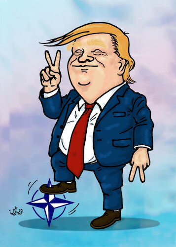 Cartoon: donald trump and nato cartoon (medium) by handren khoshnaw tagged handren,khoshnaw,donlad,trump,usa,nato,defence,target