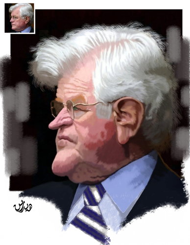 Cartoon: Edward Kennedy (medium) by handren khoshnaw tagged handren,khoshnaw