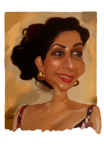 Cartoon: Hind Kamil (medium) by handren khoshnaw tagged handren,khoshnaw,hind,kamil,iraq,actress,caricature