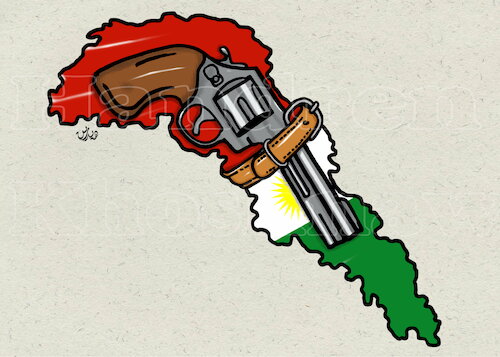 Cartoon: kurdistan region an gun cartoon (medium) by handren khoshnaw tagged handren,khoshnaw,kurdistan,weapon,gun