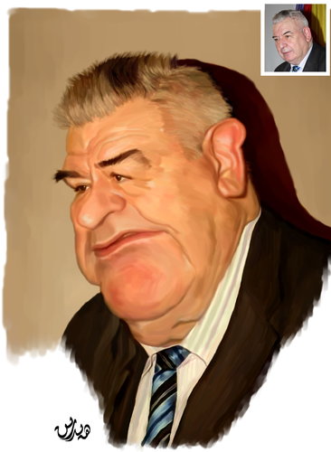 Cartoon: Mihai Cimpoi (medium) by handren khoshnaw tagged handren,khoshnaw