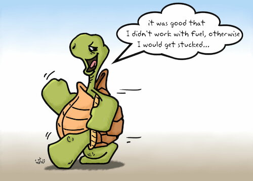 turtle and fuel cartoon By handren khoshnaw | Politics Cartoon | TOONPOOL