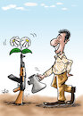 Cartoon: yes for peace no for war cartoon (small) by handren khoshnaw tagged handren,khoshnaw,war,peace,cartoon,caricature,weapon,rose,flower,life